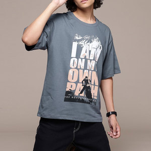 T-shirts Homme Oversize Personnalisés en Coton Léger 100% Coupe Ample Manches Courtes Col Rond Respirant Anti-Boulochage avec Logo - Product Image 2