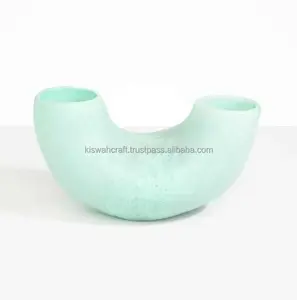 Vase à fleur en résine orange de conception moderne fait à la main Pot décoratif de table de maison de haute qualité - Product Image 6