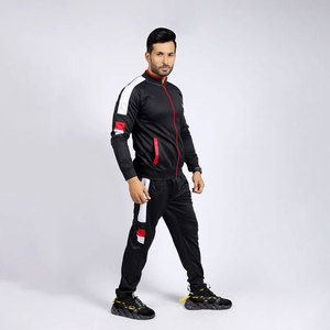 Chándal deportivo de alta calidad con cuello redondo y cremallera, nuevo diseño, informal, grueso, de 2 piezas, corte ajustado. - Product Image 1