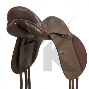 Nueva silla de montar inglesa de cuero genuino multiusos para salto y doma, cómoda, con estructura de madera, productos de carreras de caballos ingleses de la India. - Product Image 3