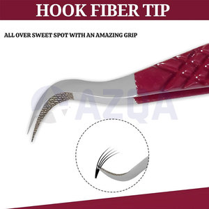 Pince à épiler en acier inoxydable en forme de S, durable, avec pointe dentelée et prise en main parfaite pour l'application professionnelle des extensions de cils - Product Image 2