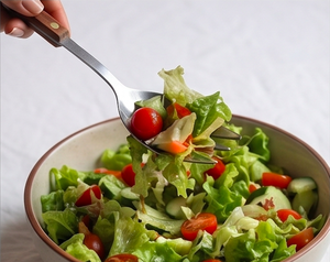 Stainless Steel Salad <b>Servers</b> Set Mirror Polish With Wooden Handles Dishwasher Safe For Home Dining Party And Restaurant - Product Image 6