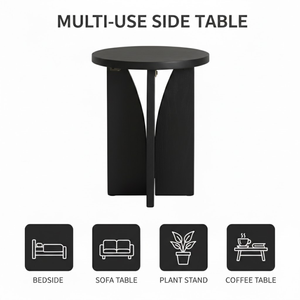โต๊ะข้างสีดำทันสมัยพร้อมโครงสร้างแข็งแรง |   โต๊ะข้างเตียงทันสมัยและกะทัดรัดสำหรับห้องนั่งเล่น ห้องนอน และพื้นที่ขนาดเล็ก - Product Image 3