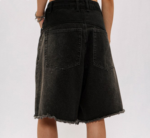 Shorts de Mezclilla Premium Plus Size para Mujer, Cintura Media, Elásticos, Transpirables, de Secado Rápido, 100% Algodón, Corte Recto, Estilo Casual de Verano - Product Image 2