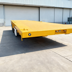 Semi-remorque plateau robuste à 3 essieux, 40 pieds, avec pont en acier et capacité de charge de 2-3 tonnes – Vente de remorques de transport et utilitaires à prix abordable - Product Image 1
