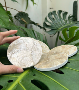 Natural Mother of Pearl <b>Coasters</b> Handmade Round <b>Drink</b> <b>Coasters</b> Coastal Style for Coffee Table Decor Dining Room from Vietnam - Product Image 6