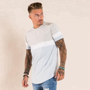 <b>Mens</b> Color Block Striped Short Sleeve Cotton T-<b>Shirt</b> Custom Logo OEM ODM Wholesale Apparel - Product Image 1