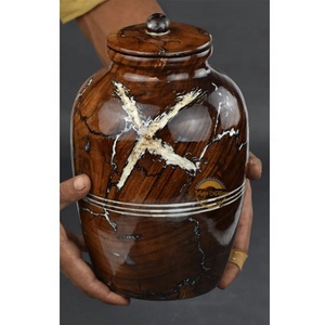 Urna de recuerdo para cenizas humanas con 1 bolsa de caja de terciopelo-Mini urna de recuerdo-Mini urna conmemorativa de latón rojo de AYAANS - Product Image 6