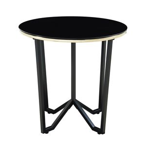 Set Moderno di 3 Tavolini da Caffè Rotondi con Piano in Vetro Temperato Nero e Struttura in Metallo per Arredamento Soggiorno - Product Image 5