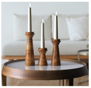 Porte-bougies en bois d'acacia très demandés, sculptures artisanales uniques, ambiance chaleureuse, Noël, mariages, décoration intérieure, faits à la main - Product Image 6
