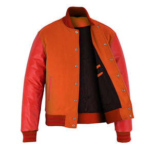 Wholesale Custom latest designs Long Sleeve Winter <b>Jacket</b> <b>Plain</b> Blank <b>Varsity</b> Letterman <b>Jacket</b> for men - Product Image 3
