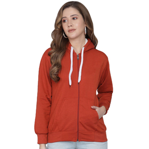 เสื้อฮู้ดผู้หญิง OEM ผลิตจากผ้าเนื้อนุ่ม สวมใส่สบาย ทนทาน ขายส่ง - Product Image 1