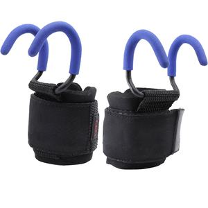 <b>Padded</b> Adjustable Lightweight Weight Lifting Wrist Rod Hooks Powerlifting Training Heavy Duty Metal Strap Pull Ups Shrugs - Product Image 1