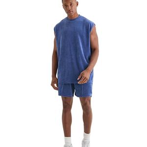 Camiseta sin mangas deportiva de verano para hombre, personalizada, de terciopelo tejido, 100% poliéster, de secado rápido, antipilling, transpirable, con cuello ajustado y corte slim. - Product Image 5