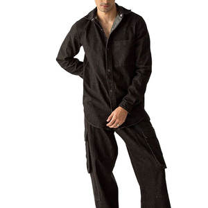 เสื้อเชิ้ตเดนิมผู้ชาย สไตล์สตรีทแวร์สุดฮิตประจำฤดูใบไม้ผลิ รุ่นใหม่ล่าสุด ลุคยับๆ ซักฟอกแบบพิเศษ ราคาโรงงาน - Product Image 1