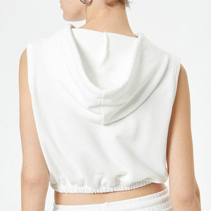 En gros Débardeurs à capuche de sport pour femmes, sans manches, en coton, pour l'été et l'entraînement, vêtements de sport - Product Image 2