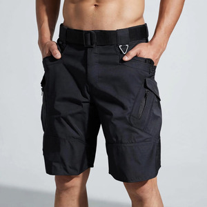 Pantalones Cortos Cargo Casuales para Hombre, Cintura Alta, Secado Rápido, Estilo Bermuda, con Cordón y Bolsillos, 100% Lona de Algodón - Product Image 1