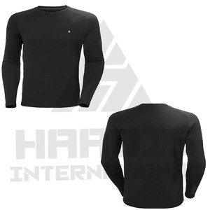 T-shirt décontracté noir uni, t-shirt personnalisé en gros, t-shirts à manches longues pour hommes, t-shirts à manches longues - Product Image 4
