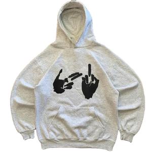 Venta al por mayor personalizado hombres gota hombro pulóver Sudadera con capucha 100% algodón polar sudadera bordado Puff estampado sólido invierno Casual - Product Image 1