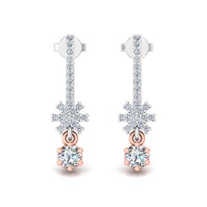 Aries Jewel Minimalist Design Round Cut Lab Grown Diamond 14K Solid Gold <b>Earring</b> <b>Tops</b> for Gift Party & Anniversary - Product Image 1