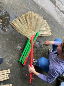 High-Quality Natural Grass Straw <b>Broom</b>, Lightweight Soft Sweeper with Plastic <b>Handle</b> for Floor, Yard & Patio - Product Image 2