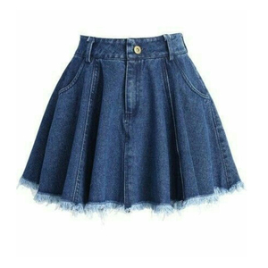 Jupe crayon en jean déchiré taille haute pour femme, longueur genou, décontractée, couleur unie, coupe ajustée, tissu délavé, toutes saisons - Product Image 3