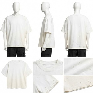 T-shirt en coton pour homme, coupe ajustée, 100% coton, respirant, décontracté, manches courtes, col rond, tricoté, 180g - Product Image 2