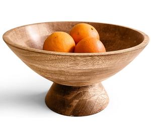 Mango <b>Wood</b> Fruit <b>Bowl</b> – Handcrafted Natural <b>Wood</b> Centerpiece <b>Bowl</b> <b>Large</b> Serving <b>Bowl</b> Rustic Farmhouse Decor Wholesale - Product Image 3