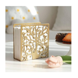 Porta Servilletas de Metal Dorado, Color Marfil y Negro, Moderno y Decorativo, en Oferta - Product Image 2