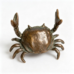 Estatua de crustáceo de bronce antiguo, acabado en cobre antiguo vintage, escultura decorativa de metal de animales marinos para decoración del hogar - Product Image 1