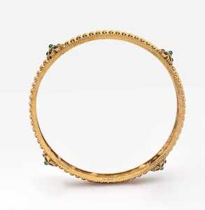 Bracelet en laiton vintage, bracelet en métal doré traditionnel, bracelet de mariage classique pour femmes - Product Image 2