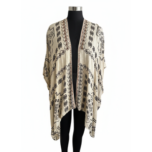 Kimono Cardigan con Estampado Tribal Bohemio para Mujer, Cubrebaño Holgado para Playa, Chal Ligero de Verano, Estola Casual Abierta por Delante, Envoltura de Moda - Product Image 1