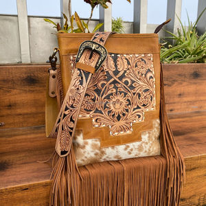 Nouveau sac à bandoulière à franges en cuir fabriqué à la main pour femmes sac à bandoulière en cuir de vachette de haute qualité surdimensionné fabriqué sur mesure - Product Image 2