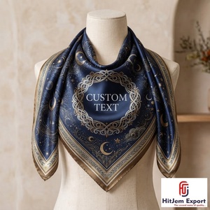 Pañuelo Cuadrado de Lujo con Estampado Personalizado, Estilo Seda, Chal de Moda, Envoltura para la Cabeza, Marca Privada, Fabricante y Proveedor Textil OEM ODM - Product Image 5