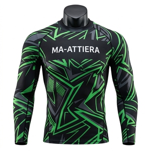 T-shirt de compression à manches courtes pour homme, noir et vert, avec motif graphique, pour la gym, le fitness, la course à pied, l'entraînement, vêtements de sport, couche de base performante - Product Image 3