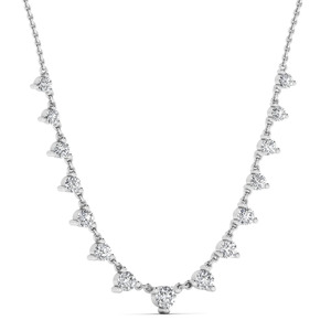 Collar de Diamantes Cultivados en Laboratorio con Corte Redondo, Collar de Oro Sólido de 14K para Mujer, Estilo Clásico, Claridad VVS1 - Product Image 2