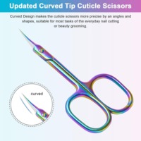 Ciseaux à cuticules incurvés de 9,5 cm - Lame tranchante en acier inoxydable professionnelle, outil de beauté durable pour droitiers, multi-usages