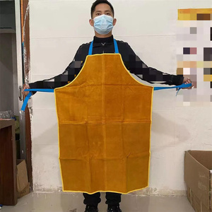 Cowhide Split Leather Welding Apron Flame Retardant Construction Workwear Abrasion Resistant Protective Overall for Firefighting - Product Image 2