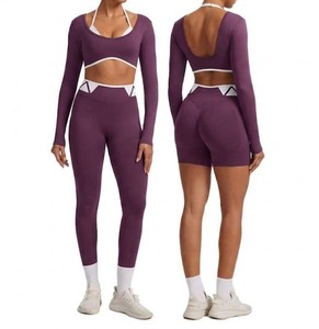 Leggings Deportivos 2026, Conjuntos de Compresión sin Costuras, Transpirables, Sólidos, Pantalones de Yoga, Conjuntos Personalizados para Mujer, Spandex/Nailon, Gimnasio - Product Image 2