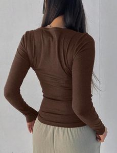 Casual top comfortable everyday Female Premium <b>Combed</b> Cotton Plain Classic Long Sleeve Top - Product Image 3