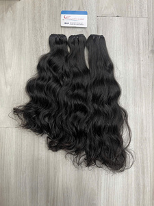 Premium Density Natural Wavy Weft Hair Extension Raw Hair Bundle Cuticle Aligned Raw Vietnamese Human Hair No Shedding No <b>Tangle</b> - Product Image 4