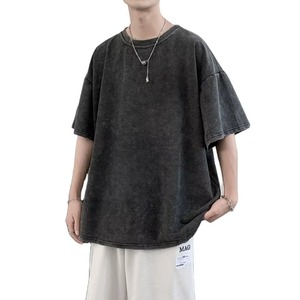 เสื้อยืดแขนสั้นคอกลมสีเขียวมิ้นท์สำหรับผู้ชาย ทรงปกติ สไตล์ลำลอง ผ้าถักเนื้อเจอร์ซีย์เรียบ สีพื้น ไม่มีลาย ผ้าฝ้าย 100% น้ำหนัก 220 กรัม - Product Image 3