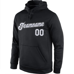 Custom Wholesale <b>Black</b> White Gray Hoodie Stitched Jersey Embroidery <b>Fleece</b> Pullover Breathable Team Sports Training Wear - Product Image 2