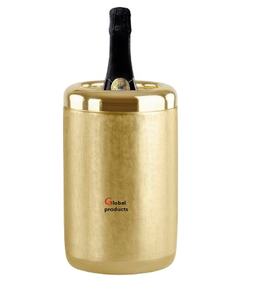 Enfriador de vino de acero inoxidable con acabado dorado brillante para restaurante y bar de hotel - Product Image 1