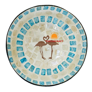 Wholesale <b>Coconut</b> <b>Bowl</b> Handmade Mother of Pearl Inlaid Shell <b>Bowls</b> Key Fruit for Candy Container Nuts Holder Gift - Product Image 1
