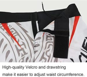 Pantalones Cortos de Muay Thai Blancos para Hombre, Paneles Laterales Azules y Rojos, Satén, para Boxeo, Kickboxing, Entrenamiento - Product Image 2