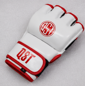 Guantes de Boxeo MMA de Cuero Blanco y Rojo con Cierre de Velcro, Soporte de Muñeca Antideslizante, Equipo de Artes Marciales Unisex - Product Image 5