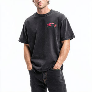 เสื้อยืดผู้ชายทรงหลวมสไตล์วินเทจปี 2026 ยี่ห้อ HSI ขายส่งแบบ OEM  ผ้าคอตตอน ผลิตในปากีสถาน รับสกรีนโลโก้ตามแบบ - Product Image 3