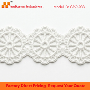 15mm <b>White</b> Circular Guipure GPO <b>Lace</b> Trim Manufacturer 20 Meter Packing for Bridal Wear Dress Borders Sewing Craft Customizable - Product Image 6