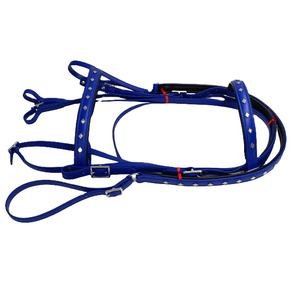 Brida para Caballo de Cuero y PVC de Alta Calidad - Diseño Cómodo Azul para Resistencia, Tamaño y Logotipo Personalizables, Modelo Internacional Rub 7860B - Product Image 1